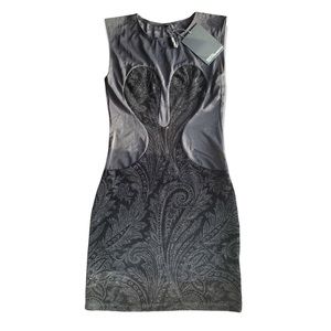 Brian Lichtenburg Glitter Contour Curve Graphic Dress